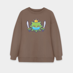 Женский свитшот oversize без начеса хлопок Вирус воин