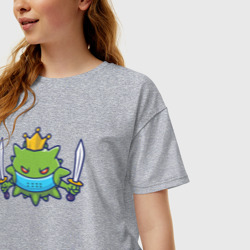 Женская футболка хлопок Oversize Вирус воин - фото 2