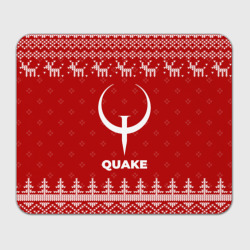 Прямоугольный коврик для мышки Новогодний Quake с оленями