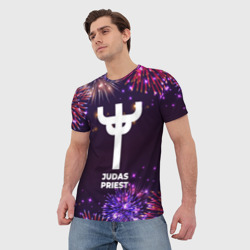 Мужская футболка 3D Праздничный Judas Priest - фото 2