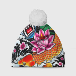 Шапка 3D c помпоном Иредзуми татуировка