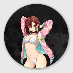 Круглый коврик для мышки Momo Ayase