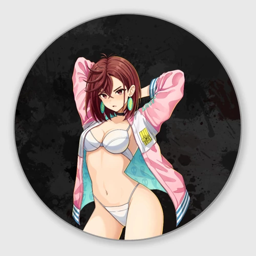 Круглый коврик для мышки Momo Ayase