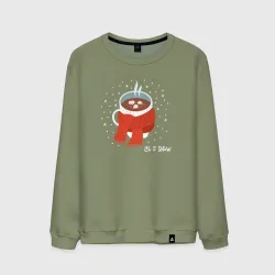 Мужской свитшот хлопок Let it snow coffee