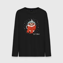 Мужской лонгслив хлопок Let it snow coffee