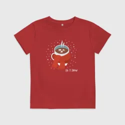 Детская футболка хлопок Let it snow coffee
