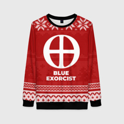 Женский свитшот 3D Новогодний Blue Exorcist