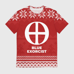 Мужская футболка 3D Новогодний Blue Exorcist
