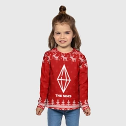 Детский лонгслив 3D Новогодний The Sims с оленями - фото 2