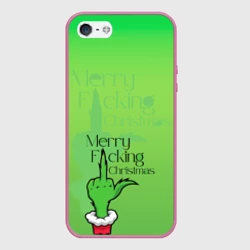 Чехол для iPhone 5/5S матовый Гринч merry f***ing christmas