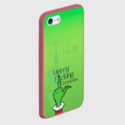 Чехол для iPhone 5/5S матовый Гринч merry f***ing christmas - фото 2