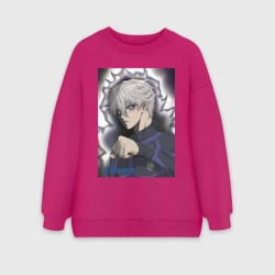 Женский свитшот oversize без начеса хлопок Сейширо Наги - Синяя тюрьма: Блю Лок