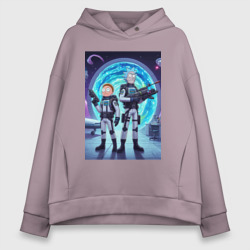 Женское худи Oversize хлопок Космический спецназ - Рик и Морти