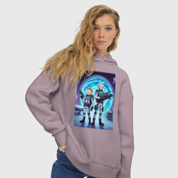 Женское худи Oversize хлопок Космический спецназ - Рик и Морти - фото 2