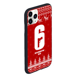 Чехол для iPhone 11 Pro Max матовый Новогодний Rainbow Six с оленями - фото 2