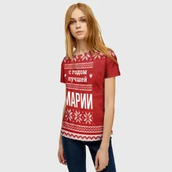 Женская футболка 3D С годом лучшей Марии с оленями - фото 2