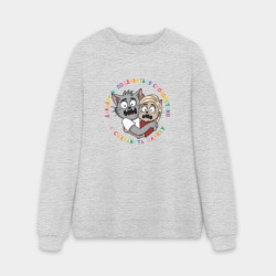 Мужской свитшот oversize без начеса хлопок Давайте сохранять панику