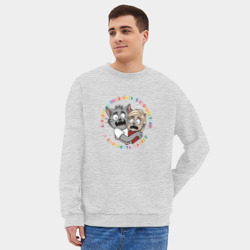 Мужской свитшот oversize без начеса хлопок Давайте сохранять панику - фото 2