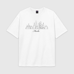 Мужская футболка Oversize хлопок texturе  Черно-белый город Москва