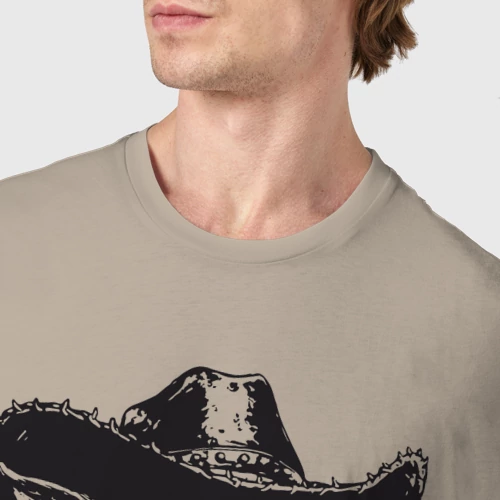 Мужская футболка хлопок с принтом Ковбой свинья, фото #4