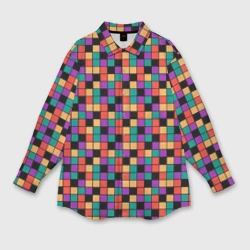 Женская рубашка oversize 3D Кубики Рубика