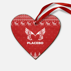 Деревянная игрушка Сердце Новогодний Placebo с оленями