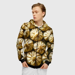 Мужская толстовка 3D на молнии Хинкали - фото 2