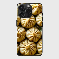 Чехол силиконовый для Apple iPhone 15 Pro матовый Хинкали
