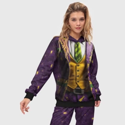 Женский костюм с толстовкой 3D Фиолетовый костюм Джокера - фото 2