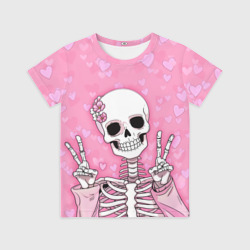 Детская футболка 3D Скелет-милашка