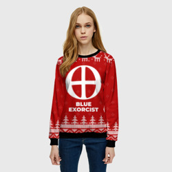 Женский свитшот 3D Новогодний Blue Exorcist с оленями - фото 2