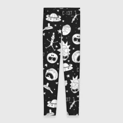 Леггинсы 3D Рик и Морти паттерн