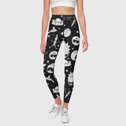 Леггинсы 3D Рик и Морти паттерн - фото 2