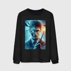 Мужской свитшот хлопок Harry Potter - wizard with magic stick