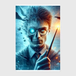 Магнитный плакат 2Х3 Harry Potter - wizard with magic stick