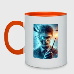 Кружка двухцветная Harry Potter - wizard with magic stick