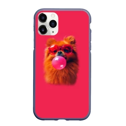 Чехол для iPhone 11 Pro Max матовый Шпиц с жевачкой в очках