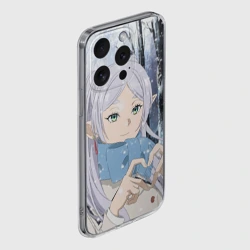 Чехол для iPhone 15 Pro силиконовый с защитой камеры Фрирен в зимнем лесу  - фото 2