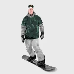 Накидка на куртку 3D Тёмно зеленые листья