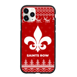Чехол для iPhone 11 Pro Max матовый Новогодний Saints Row с оленями