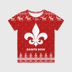 Детская футболка 3D Новогодний Saints Row с оленями