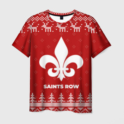 Мужская футболка 3D Новогодний Saints Row с оленями