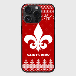 Чехол силиконовый для Apple iPhone 15 Pro матовый Новогодний Saints Row с оленями