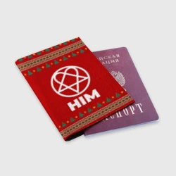 Обложка для паспорта матовая кожа HIM new year - фото 2