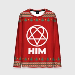 Мужской лонгслив 3D HIM new year