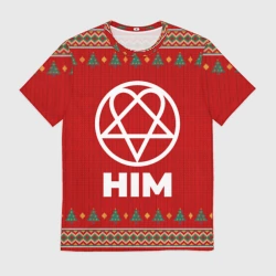 Мужская футболка 3D HIM new year