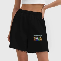 Женские шорты oversize футер хлопок ВсеВО ХА ХАрошеВО - Каламбур Деревня Дураков пожелание - фото 2