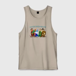 Мужская майка хлопок ВсеВО ХА ХАрошеВО - Каламбур Деревня Дураков пожелание