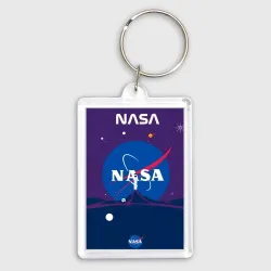 Брелок прямоугольный 35*50 NASA фиолетовый плакат