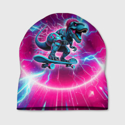 Шапка 3D Cyber tyrannosaurus is a cool skateboarder